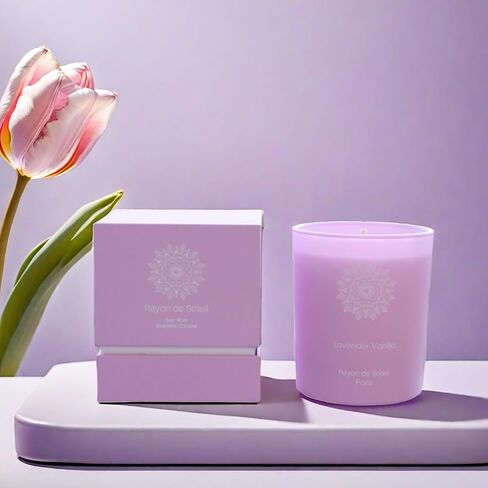 Scented Candle in Matt Glass (White) - Herre D'Hermes - Luxurious Box - 7.1 Oz - Gifts for Anniversaries, Birthdays, Housewarmings, and More - 40 Hrs Burn Time - Aesthetic Soy Candle Gift Set in Saudi Arabia