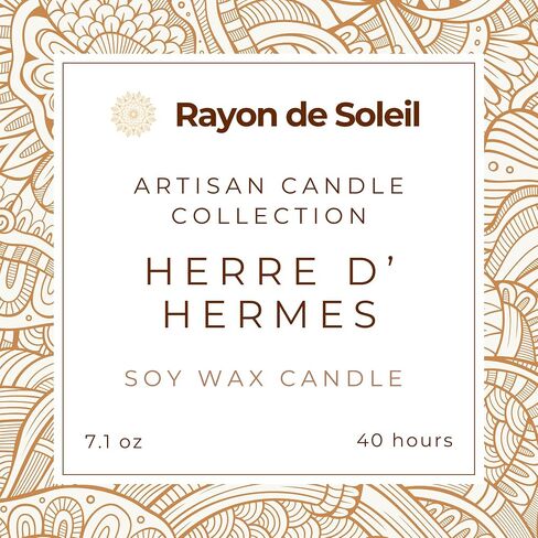 Scented Candle in Matt Glass (White) - Herre D'Hermes - Luxurious Box - 7.1 Oz - Gifts for Anniversaries, Birthdays, Housewarmings, and More - 40 Hrs Burn Time - Aesthetic Soy Candle Gift Set in Saudi Arabia