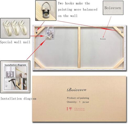 Boieesen Art، 24 × 36 بوصة 100٪ مرسومة يدويًا بزيت الهندباء البسيط والزهور البرية البيضاء جدار الفن الرمادي والذهبي الأزهار قماش لوحات محايدة المناظر الطبيعية الفنية النفط اللوحة اليدوية لغرفة المعيشة in Kuwait