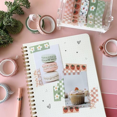 Washi Tape Set of 16 Rolls of 15 mm Wide Washy Tape Cute Decorative Tape for Journaling, Scrapbooking, Crafts, Bullet Journals, Planners, DIY Decor & Craft Supplies for Adults & Kids (Meadow) in Saudi Arabia