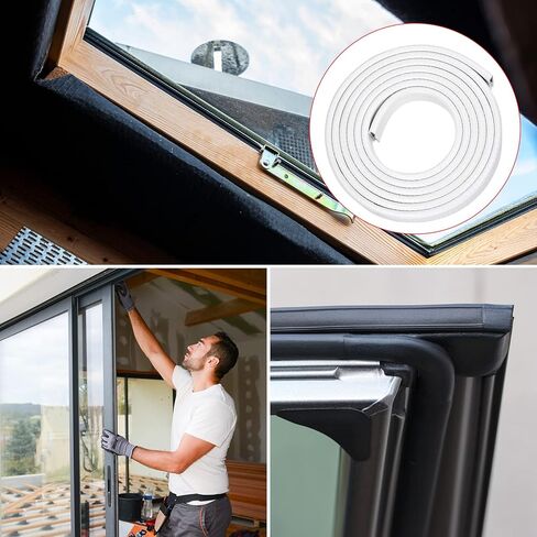 زخارف حافة METALLIXITY (3M/9.84 قدم) قطعة واحدة، PVC على شكل حرف U يناسب شريط إغلاق حافة 0.5-4 مم مع صفيحة حديد - لنافذة باب المنزل، أبيض in Kuwait