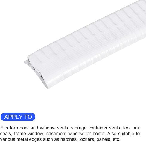 زخارف حافة METALLIXITY (3M/9.84 قدم) قطعة واحدة، PVC على شكل حرف U يناسب شريط إغلاق حافة 0.5-4 مم مع صفيحة حديد - لنافذة باب المنزل، أبيض in Kuwait