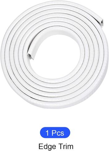 زخارف حافة METALLIXITY (3M/9.84 قدم) قطعة واحدة، PVC على شكل حرف U يناسب شريط إغلاق حافة 0.5-4 مم مع صفيحة حديد - لنافذة باب المنزل، أبيض in Kuwait