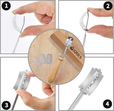Bread Lame Blades, Stainless Steel Lame Bread Tool, Premium Sourdough Scoring Tool, Bread Scoring Tool with 10 Blades Tool Included Replacement Authentic Leather Protector Cover (Wood 001) in Saudi Arabia