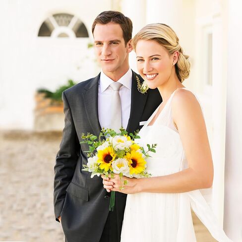 Artificial Sunflower Bouquets, 2 Bunches Fake Flowers with Sunflowers and White Peonies for Home Wedding Summer Decor, Arrangement Table Centerpieces Indoor, DIY Garden Outdoor Art DéCor in Saudi Arabia