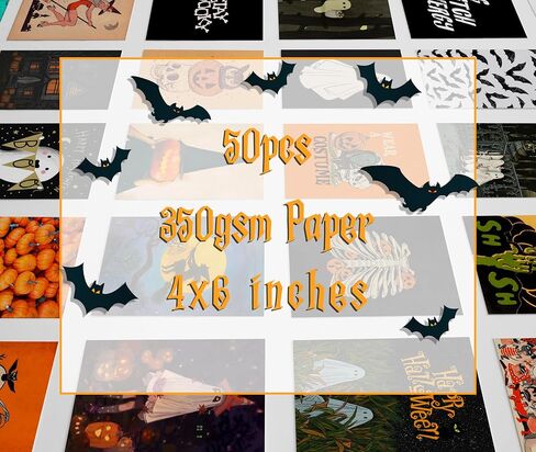 Waschbär Halloween Wall Collage Kit Aesthetic Pictures - Halloween Room Decor, Halloween Poster for Teen Girls, Witchy Room Decor, Halloween Decorations for Bedroom, 50pcs in Saudi Arabia