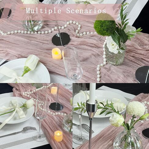 Cheesecloth Table Runner 10ft Gauze Boho Rustic Cheese Cloths Dusty Pink Table Runner for Bridal Shower Decorations, Tea Party Decorations, Wedding Easter Summer Party Supplies in Saudi Arabia