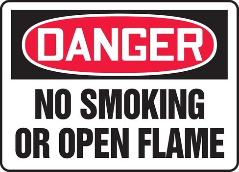 Accuform "Danger No Smoking or Open Flame", Adhesive Vinyl Safety Sign, 7" x 10", MSMK120VS in Saudi Arabia