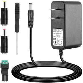 12V 1A DC Power Supply Adapter 12W-15W AC 100V-240V to DC 12Volt 1Amp Adapter 1500mA 1000mA 5.5mm x 2.1mm with DC Adapter DC solderless Terminal Screwdriver(Support 1.5A)