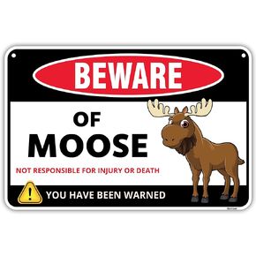 Venicor Moose Sign Decor - 8 x 12 Inches - Aluminum - Moose Gifts & Home Decorations