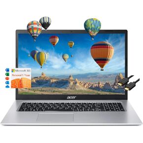 acer Aspire 1 A115-32-C96U Slim Laptop 15.6" FHD (Intel Celeron N4500, 32GB RAM, 1TB PCIe SSD, UHD Graphics) Home & Student, 1-Year Office 365, Ethernet, Wi-Fi, Webcam, IST HDMI, Win 11 Home, Silver