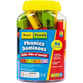 Educational Insights Phonics Dominoes – Long Vowels - Manipulative for Classroom & Home, Set of 84 Dominoes in 6 Colors, Ages 6+