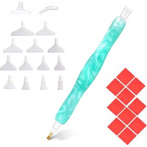 Handmade Resin Diamond Painting Pen Tools, 15Diamond Art Pen Placers and 5Clays, Diamond Painting Drill Pen Stylus, Gem Rhinestone Picker Tool, Nail Art Embroidery Decoration, Mosaic Making Candy Pink