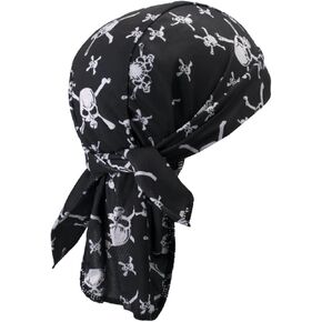 Sweat Wicking Do Rags Skull Caps, Cooling Hip Hop Hat, Beanie Durag Motorcycle Head Wrap Doo Rag Liner for Men Women
