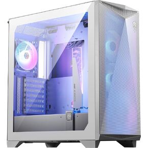 MSI Premium Mid-Tower PC Gaming Case – Tempered Glass Side Panel – 4X ARGB 120mm Fan – Liquid Cooling Support up to 360mm Radiator x 1 – Cable Management System – MPG GUNGNIR 300R Airflow