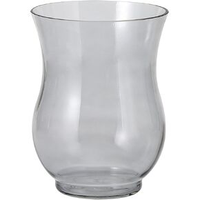 Glass Vase, Clear Vase, Large Glass Vase for Flowers, Round Glass Vase, Modern Vase, Glass Flower Vase for Living Room, Bedroom, Office, Wedding, Dining Table, 8 Inches