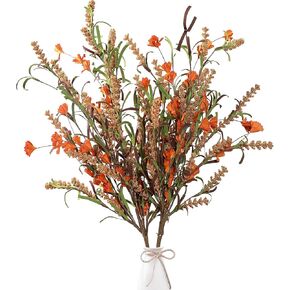 Sggvecsy Artificial Fall Flowers 2 Pcs 25.5inch Floral Arrangement Fake Floral Stems Autumn Leaves Branches Fall Foam Bouquets with Grain for Thanksgiving Home Table Centerpieces Harvest Decor