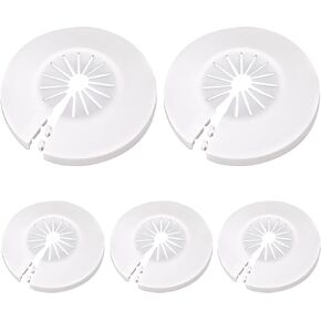 Molain 5Pcs Water Pipe Cover Decoration, Plumbing Cover Plates Drain Line Cover Escutcheon PP Plastic Radiator Escutcheon Toilet Pipe Cover for Water Pipe Tube Supplies(0.55-1.77 inch /14-45mm)