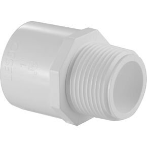 436 Series PVC Pipe Fitting - Male Adapter - Schedule 40 (White) - 1-1/2" (MIPT × SOC) / High-Flow Capacity/Plumbing, Irrigation, Pool, Spa, DIY Projects/NSF Certified (436-015)