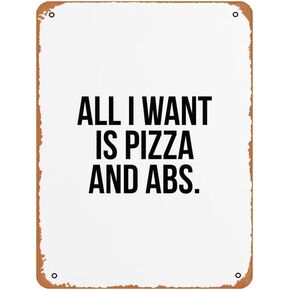ملصق جداري فني من Muecddoa All I Want is Pizza and ABS - 12 × 8 بوصة in Kuwait