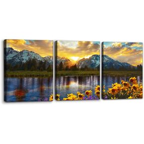Pacimo 3 Pieces Canvas Art Wall Decor Full Moon Halloween Pictures Black and White Wall Art Painting Prints on Canvas Modern Artwork Stretched and Framed Ready to Hang - 12" x 16" x 3