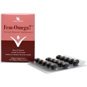 Fem-Omega7, Female Dryness Omega-7 Supplement, Max Potency, 60 Count Softgels