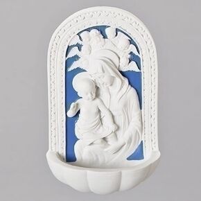 Madonna and Child Holy Blue and White Water Fountain (Standard Version)