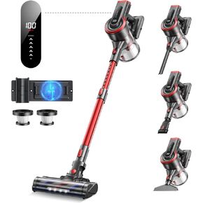 WLUPEL Cordless Vacuum Cleaner, 38Kpa/450W Stick Vacuum Cleaner Up to 55Mins Runtime with 1.2L Dust Cup and LED Touch Screen, Charging Station (H8S)