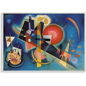 Stupell Industries in Blue Traditional Abstract Shape Painting, Designed by Wassily Kandinsky Wall Art, 24x30, Black Framed