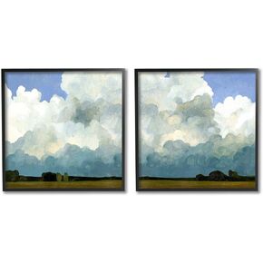 Stupell Industries Fluffy Clouds Countryside Sky Nature Landscape Painting, Design by Emma Caroline