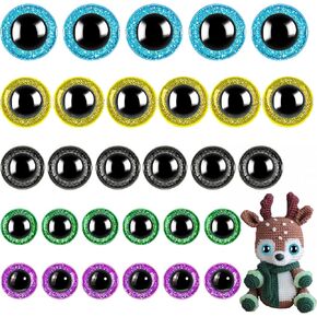 150Pcs Large Safety Eyes for Amigurumi Plastic Craft Crochet Dolls Eyes for DIY Puppets Bear Crafts Stuffed Animals Amigurumi Making Supplies(Colorful)