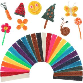 UPINS Wax Craft Sticks Bulk 700Pcs Bendable Sticky Wax Yarn Sticks in 13 Colors with Storage Bag for Students Adults DIY Art Supplies