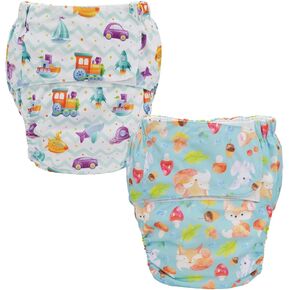 2 Pieces Adjustable Washable Reusable Cloth Incontinence Underwears for Women and Men,Adult Cloth Diaper,Waist 26-52 Inches
