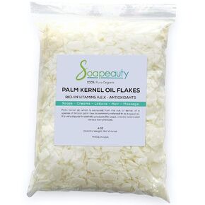 PALM KERNEL OIL FLAKES | Pure Unrefined Palm Kernel Oil Flakes for Soap Making & Cosmetics | Sizes 4 OZ to 10 LBS | (24 OZ)