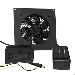 Coolerguys Single 120mm 24v Fan Cooling Kit with Programmable Thermostat Controller, Power Supply and Adapter Cable