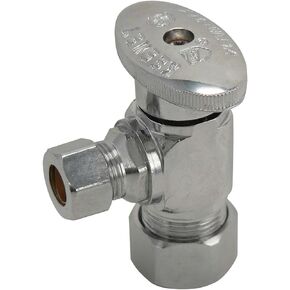 Keeney 2622PCLF 5/8-Inch O.D. by 3/8-Inch O.D. Quarter Turn Angle Valve, Chrome