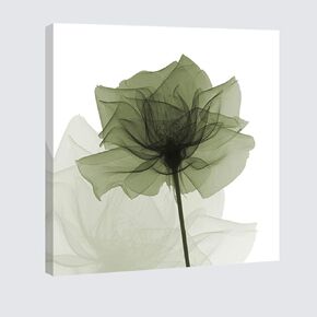 Wieco Art Large Contemporary Gallery Wrapped Floral Giclee Canvas Print Green Flickering Flowers Pictures Paintings on Canvas Wall Art Ready to Hang for Living Room Home Decorations 24x24 inch