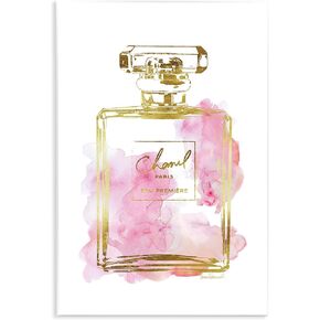 Stupell Industries Glam Perfume Bottle Gold Pink Oversized Wall Plaque Art, Proudly Made in USA, 13 x 19