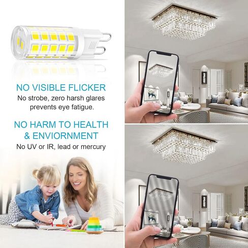 GOLSPARK G9 Led Bulbs, 4W Chandelier Light Bulbs (40W Halogen Equivalent),3000K Soft White, G9 Bi Pin Base,Non-dimmable,360 Degrees Beam Angle,400LM,Pack of 6 in Saudi Arabia