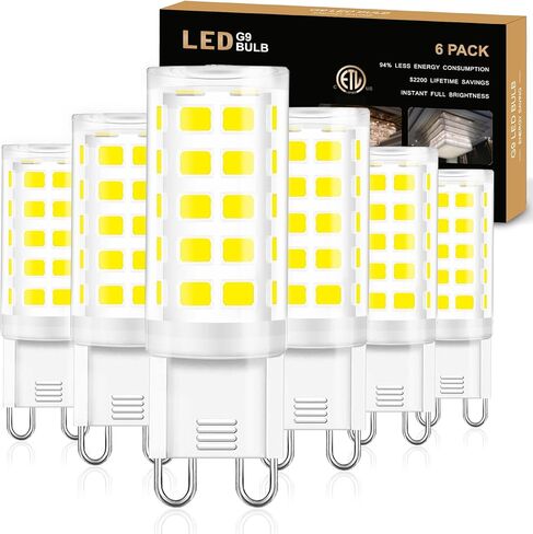 GOLSPARK G9 Led Bulbs, 4W Chandelier Light Bulbs (40W Halogen Equivalent),3000K Soft White, G9 Bi Pin Base,Non-dimmable,360 Degrees Beam Angle,400LM,Pack of 6 in Saudi Arabia