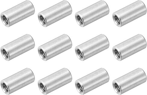 uxcell M16x2mm Round Coupling Nuts, 5 Pcs 304 Stainless Steel Connector Nuts Fasteners Rod Bar Stud 30mm for Industrial Construction Fasteners, Silver in Saudi Arabia