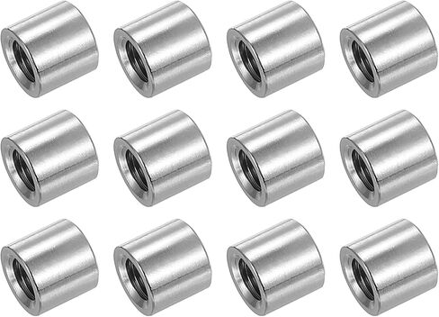 uxcell M16x2mm Round Coupling Nuts, 5 Pcs 304 Stainless Steel Connector Nuts Fasteners Rod Bar Stud 30mm for Industrial Construction Fasteners, Silver in Saudi Arabia