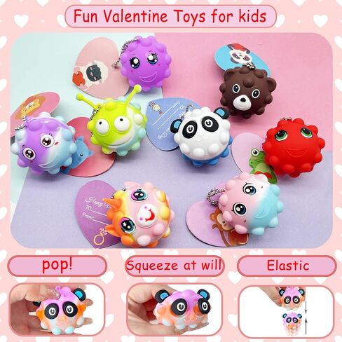 30 Pack Animal Pop Balls Party Favors for Kids,3D Pop Balls Fidget Toys,Birthday Gifts for Boys & Girls,Goodie Bag Stuffers,Pinata Stuffers Filler,Carnival Prizes,Treasure Box Toys,Kids Prizes in Kuwait