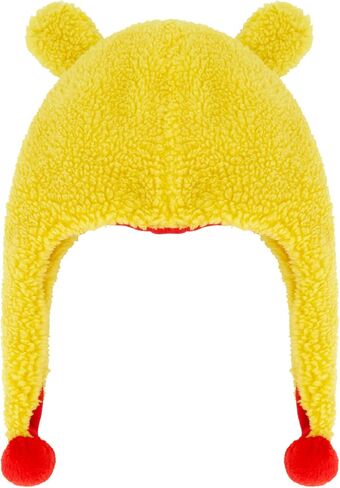 Disney Winnie The Pooh Beanie Hat, Faux Sherpa Fur Lined Winter Knit Cap with 3D Ears and Cuff, Yellow, One Size in Saudi Arabia