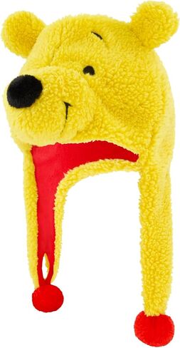 Disney Winnie The Pooh Beanie Hat, Faux Sherpa Fur Lined Winter Knit Cap with 3D Ears and Cuff, Yellow, One Size in Saudi Arabia