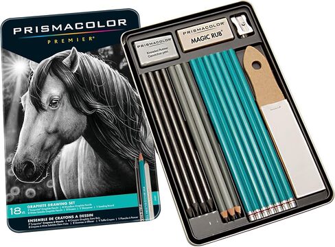 Prismacolor Premier Graphite Drawing Pencils With Erasers & Sharpeners, Adult Coloring, 18-Piece Set in Saudi Arabia