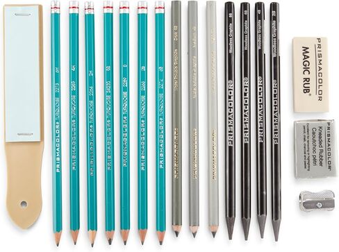Prismacolor Premier Graphite Drawing Pencils With Erasers & Sharpeners, Adult Coloring, 18-Piece Set in Saudi Arabia
