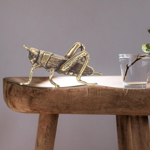 Brass Cricket Brass Grasshopper Metal Cricket Decor Art Sculptures Collectible Home Decor Brass Animal Decoration for Home Office Bookshelf Brass Cricket Figurine in Saudi Arabia