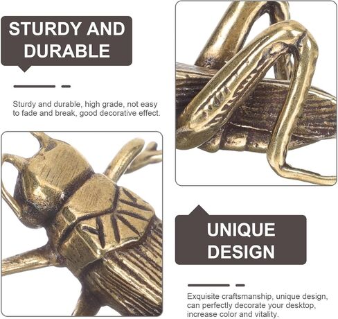 Brass Cricket Brass Grasshopper Metal Cricket Decor Art Sculptures Collectible Home Decor Brass Animal Decoration for Home Office Bookshelf Brass Cricket Figurine in Saudi Arabia