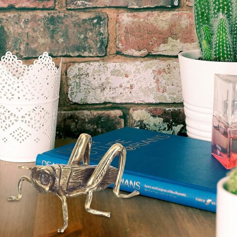 Brass Cricket Brass Grasshopper Metal Cricket Decor Art Sculptures Collectible Home Decor Brass Animal Decoration for Home Office Bookshelf Brass Cricket Figurine in Saudi Arabia